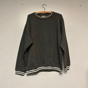 Men's Pacific & Co. Charcoal White Striped Sweatshirt size large